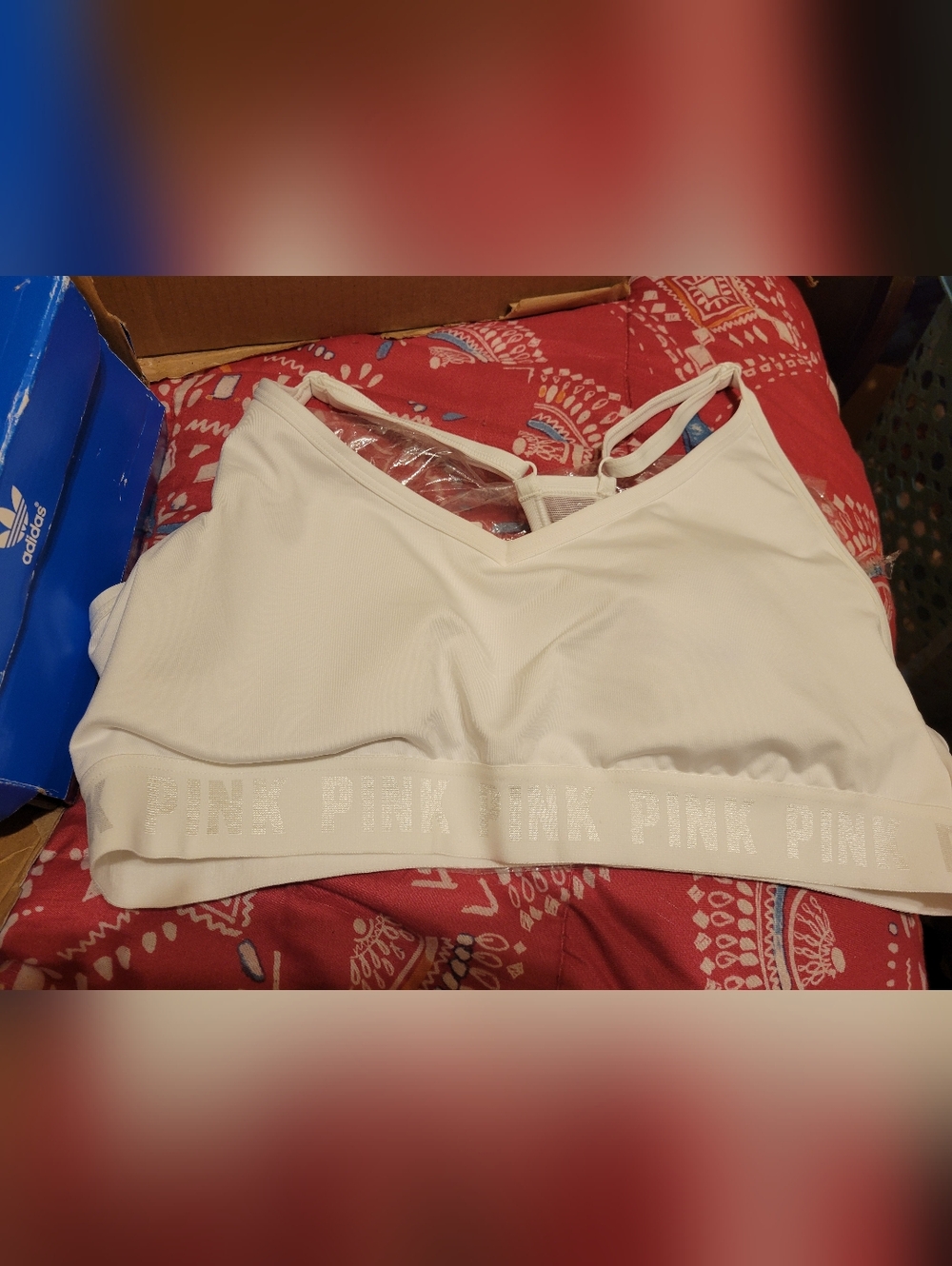 Victoria's Secret White Bra with PINK Logo